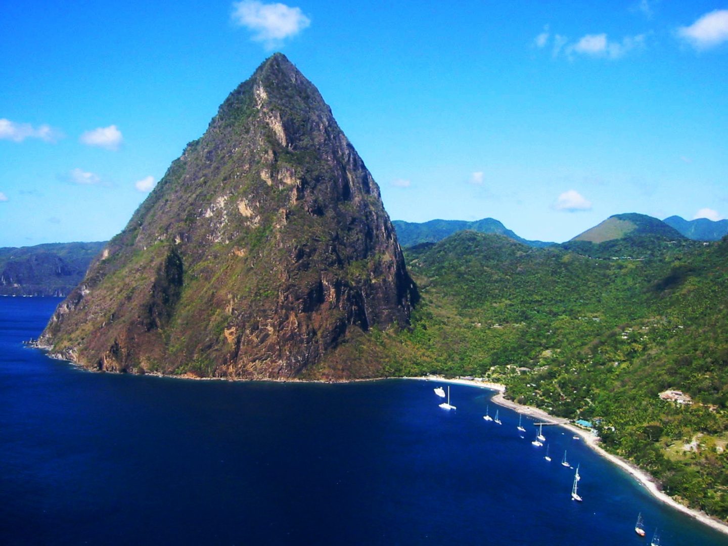 Petit piton rock in st lucia Caribbean island nation is open for travel