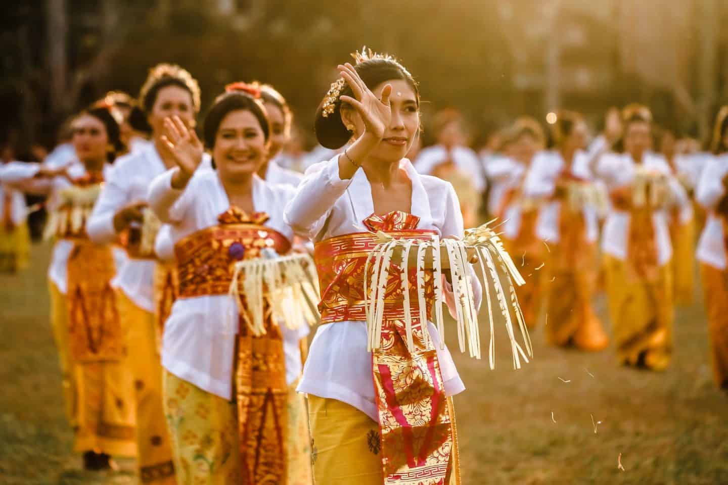 Balinese women performing ritual celebration
