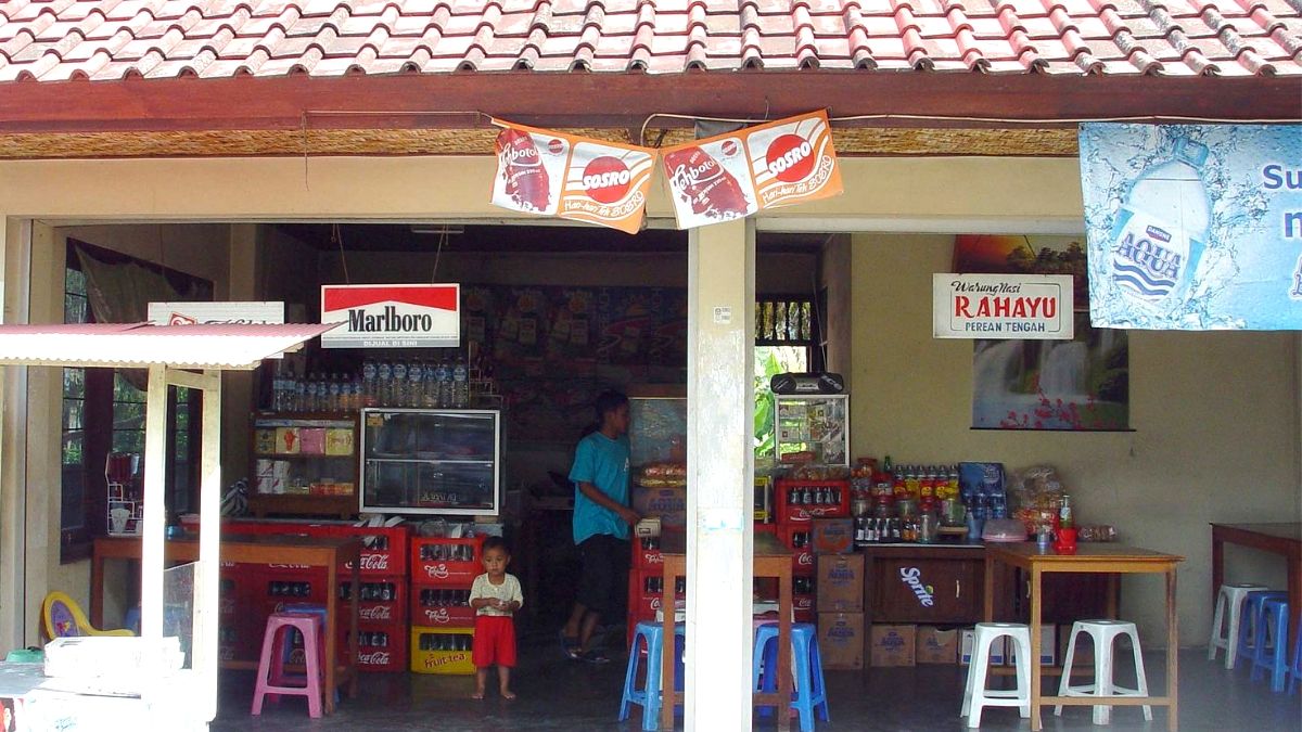 outside of a local warung in nusa dua bali