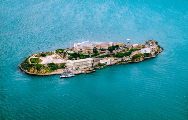 aerial view of alcatraz island san francisco